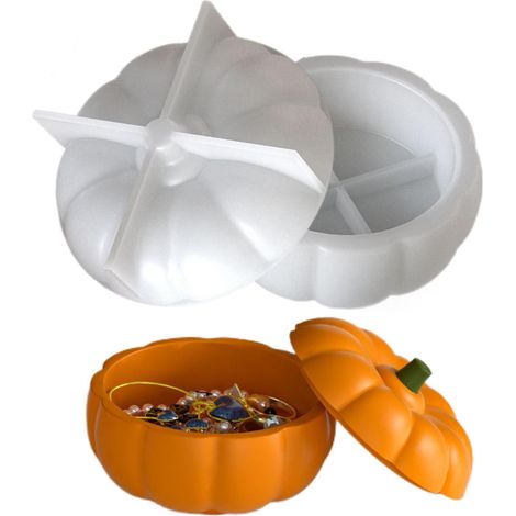 Moule en Résine,Moule Pour Bougeoir Halloween Récipient Réutilisable pour Moulage de Bijoux Artisanat Chocolat,Décoration Fenêtre Cheminée Séjour Chambre (1/5)