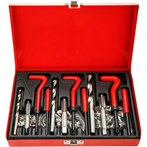 Helicoil Kit de réparation de filetage 88 pièces pour moteur de voiture M6 / 8 / 10 (1/3)