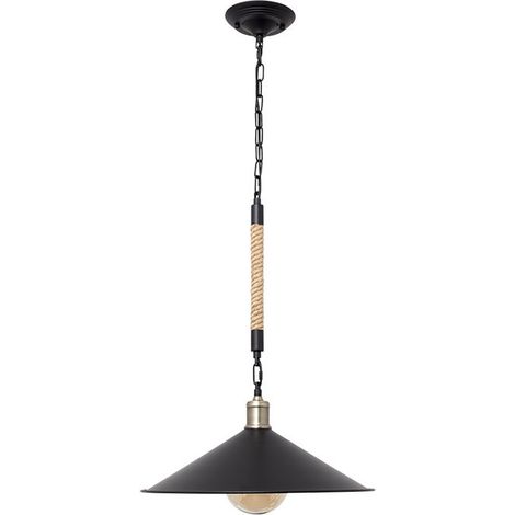 Colgante SOGA 1xE27 Al.Reg.xD.43cm Cuerda Negro (1/3)