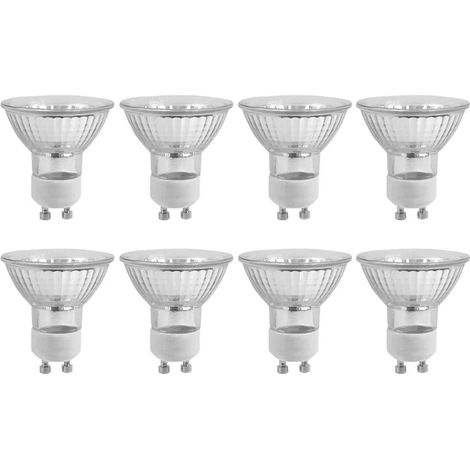 Lot de 8 ampoules halogènes GU10 35W 220V blanc chaud 2800K/NC/ Lot de 8 ampoules halogènes GU10 35W 220V blanc chaud 2800K/NC/ (1/5)