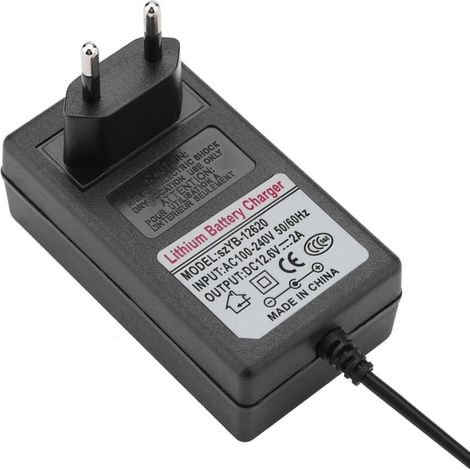 Caricabatterie di ricambio Jeffergarden AC 12.6V 2A per batterie agli ioni di litio, caricabatterie da parete portatile, adattatore con spina UE per dispositivi elettronici domestici. (UE) (1/4)