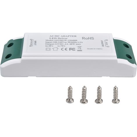 Alimentation LED 12V DC 48W 4A Courant Constant Transformateur AC100‑240V pour Bandes LED (1/5)