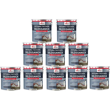 Pittura silossanica per esterni e facciate, ad alto potere idrorepellente - ARCAFAÇADE SILOXANE - 10 x 10 L Bianco Crema - RAL 9001 - ARCANE INDUSTRIES