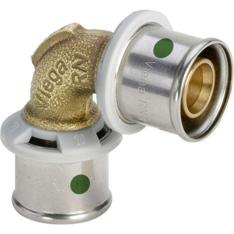 Viega Accouplement Viega Sanfix-P 566234 40 mm, 90 degrés, avec SC-Contur, bronze