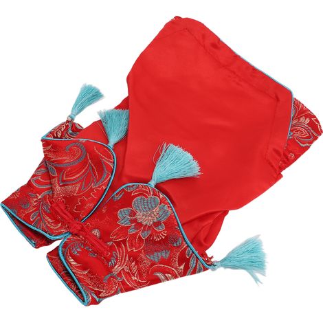Vêtements pour chiens, style chinois Cheongsam, en satin, costume Tang pour chiens, chiots et chats. (1/5)