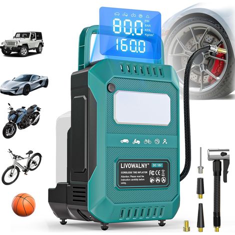 160PSI Gonfleur Pneus Voiture Compatible avec 18V Battery (1/5)