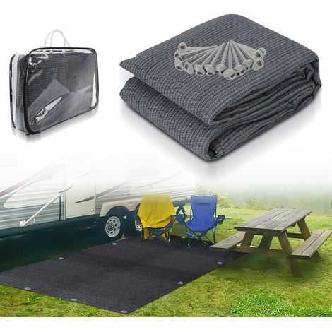 SWANEW Tappetino per tenda Tenda impermeabile da campeggio telo per tenda all'aperto telo da picnic coperta caravan ,Grigio, 400x600CM (1/5)