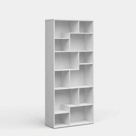 Modernes Bücherregal mit 12 Fächern Tetrix - Weiß (1/3)