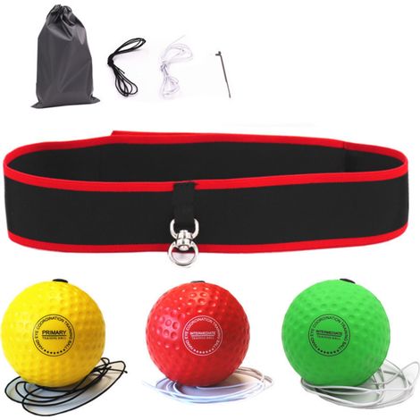 Ballon d'entraînement réflexe à fixer sur la tête, ballon de vitesse pour le fitness de combat, améliorant la réactivité et la coordination (1/5)