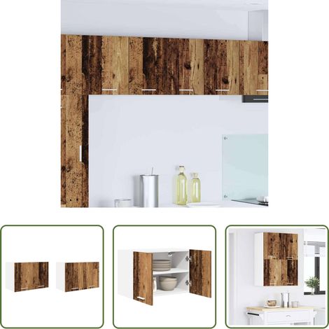 Hängeschrank - Hängeschrank mit Tür 2 pcs Altes Holz und Weiß 60 x 31 x 40 cm (1/5)