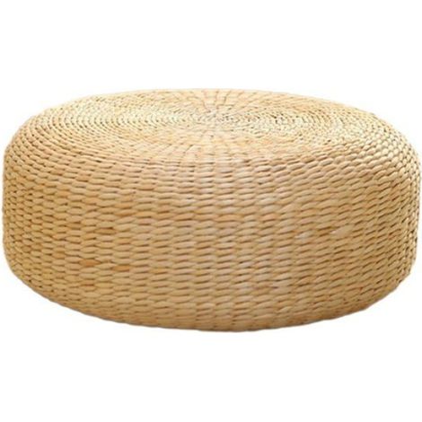 Coussin De Sol - Herbe De Quenouille - Diamètre 40 Cm Hauteur 20 Cm - Pour Méditation Yoga Intérieur - 1 Pièce (1/5)