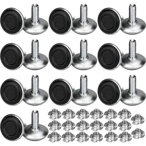 20 Pack Pied Vérin Réglable Pour Meuble, Pied de Nivellement Aevc T-écrou Filetage M8x20x30mm, Vis Support de Nivellement Pieds de meuble, Chaise, Table (1/5)
