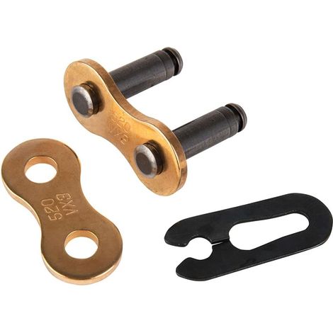 Clip-on-Verbindungsglied – 1 Stück – Gold und Schwarz, Stahl – Hochfest für 520er-Ketten – Für Offroad- und Straßenmotorräder bis 800 cm³ (1/3)