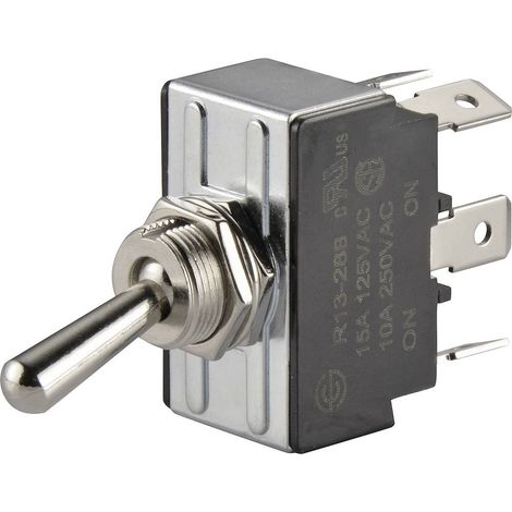 TRU COMPONENTS 1587673 TC-R13-28B-01 Interruttore a levetta 250 V/AC 10 A 2 x On / On Permanente 1 pz.