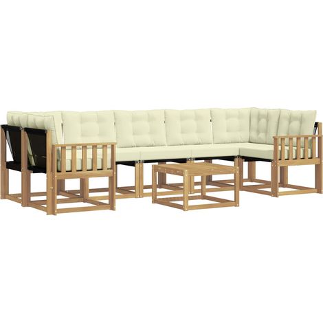 Outdoor Sofa Set 8 pcs Solid Acacia Wood and Textilene vidaXL