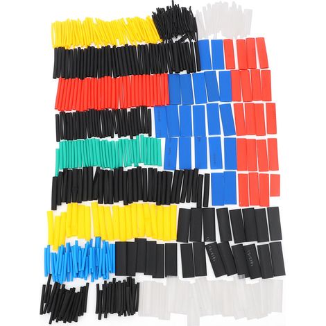 Lot de 580 gaines thermorétractables en nylon isolant, imperméables et colorées
