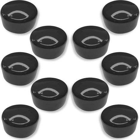 10x Embout de tube enveloppant rond 60mm plastique Chaise Meuble Cache Bouchon Capuchon, noir (1/2)