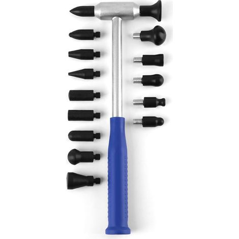 Marteau de réparation automobile – Kit d'outils de réparation de carrosserie avec 15 têtes, élimination des dommages sur les voitures, kit de réparation complet pour camions