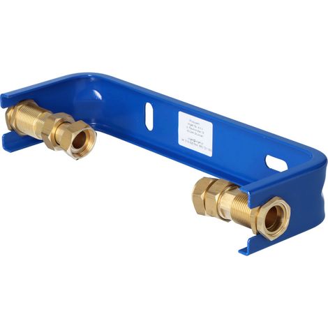Consola de contador de agua en línea DN15 (1/2"), con conexiones de latón, longitud (1/4)