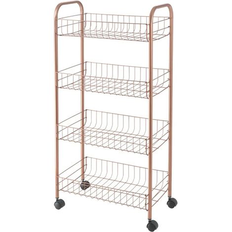 Carrello con ruote e 4 ripiani in acciaio con Polytherm rame Ascona (1/5)