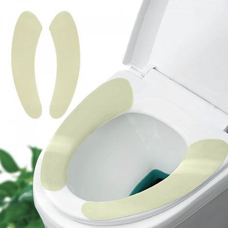 1 paire Protège-siège de toilette fin et chaud – Auto-adhésif, ajustable et découpable, confortable et facile à nettoyer (vert) (1/5)