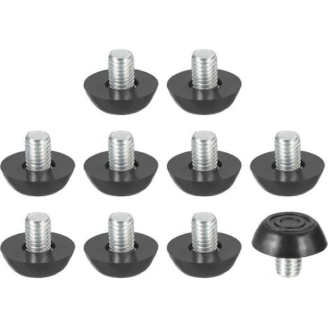 10 pieds de nivellement réglables filetés M8 x 10 mm pour meubles, patins de pieds de meubles, pieds de nivellement filetés en acier fixés par vis, adaptés aux tables et aux chaises. (1/5)