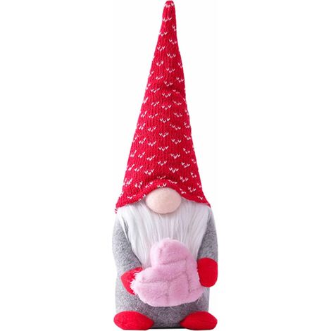 Figurine de décoration Saint-Valentin : enveloppe, cœur, gnome sans visage, Rudolph, accessoire ornemental pour fenêtre, poupée décorative