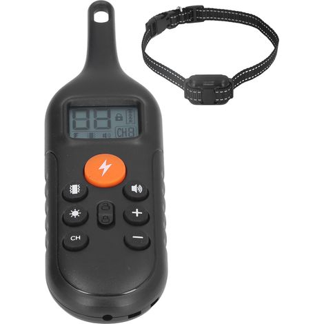 Collier de dressage pour chien avec télécommande sans fil, imperméable, localisateur LED, anti-aboiement, rechargeable USB (télécommande + récepteur avec batterie intégrée, modèle ZN-AZ-D16T) (1/5)