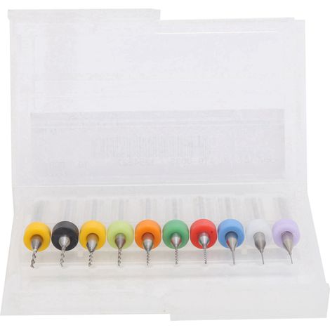 Jeu de forets micro en carbure cimenté, tige droite fixe, pour circuits imprimés, diamètre 0,3‑1,2 mm. (1/5)