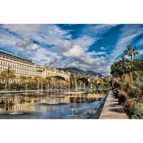 Tableau sur toile promenade Paillon Nice 30x45 cm - Impression sur Toile Murale Décorative - Image imprimée en HD sur Toile - Toile sur Châssis en Bois FSC - Fabriqué en France (1/4)