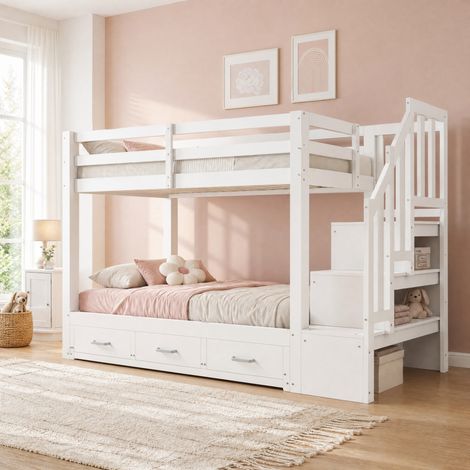 Armoire penderie 80x50x180 cm MDF décor bois naturel, 2 tiroirs gain de place - CHICFURN (1/5)