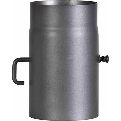 FireFix Ofenrohr Ø 150 mm / 250 mm dunkelgrau mit Drosselklappe Rohrbogen (1/3)