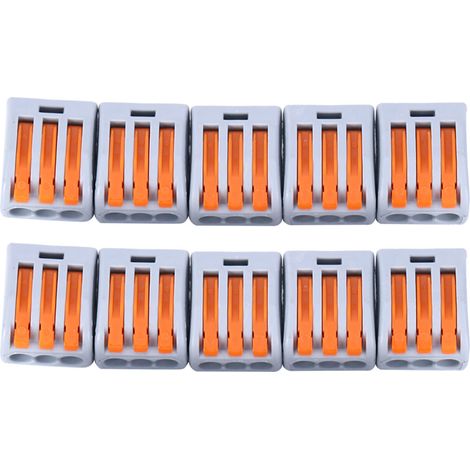 Connecteur de câblage Compact PCT-213, 10 pièces, câble électrique d'éclairage à 3 voies, connexion rapide
