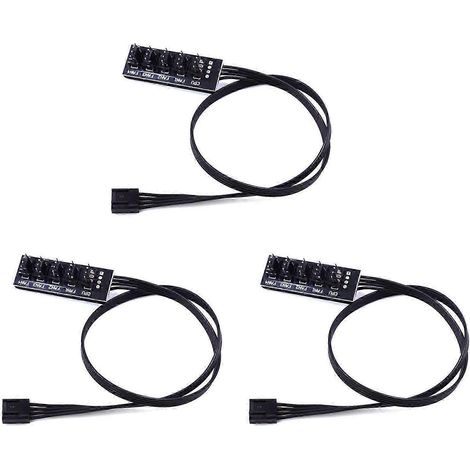 Adaptateur de câble d'extension pour ventilateur CPU, boîtier PC, refroidisseur, 3 x 40 cm, 1 vers 5, Molex TX4 PWM, contrôleur (1/5)