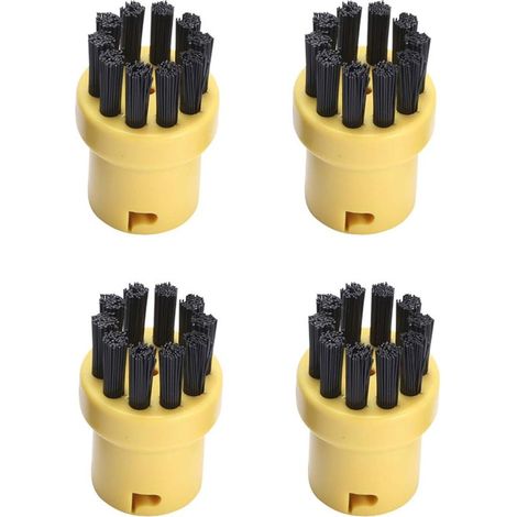 Lot de 4 brosses rondes de rechange pour nettoyeur vapeur Karcher SC1 SC2 SC4 SC5 (jaune et noir) (1/5)