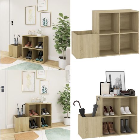 Flur-Schuhschrank Sonoma Eiche 105x35,5x70 cm Holzwerkstoff - Flur-Schuhschrank - Schuhschrank - Holzwerkstoffmöbel - Schuhorganisation - Garderobe - Home & Living