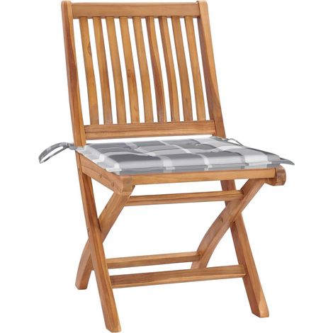 Maison Exclusive - Sillas de jardín 2 uds madera teca con cojines