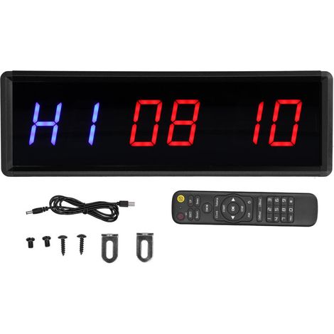 Timer a intervalli LED, orologio da parete con display LED, timer per conto alla rovescia/in avanti, cronometro per esercizi di fitness (1/5)