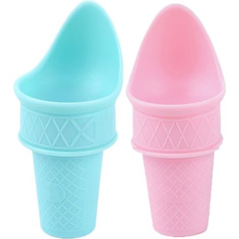 Lot de 2 mini-cornets de glace réutilisables, parfaits pour les cadeaux d'invités, rose et bleu. (1/5)