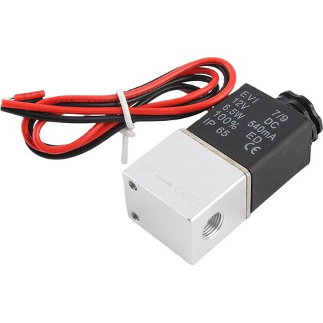 Électrovanne Pneumatique 12V DC 1/8', 2 Voies Normalement Fermée (1/5)