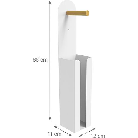 Portarotolo di carta igienica di design moderno e pratico 66 x 12 x 11 cm in bambù marrone 130017330