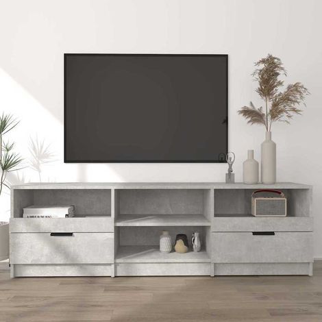 Meuble TV Gris béton 150x33,5x45 cm Bois d'ingénierie (1/5)