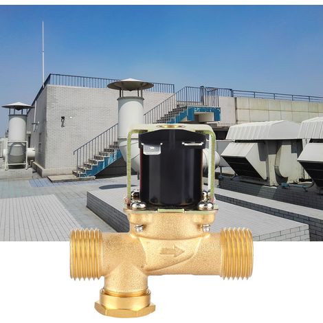 Électrovanne électrique en laiton 1/2" NC normalement fermée, vanne d'entrée d'eau (DC12V) (1/5)