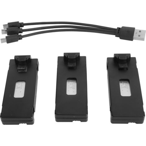 Lot 3 piles Li-ion 3.7V 1800mAh pour drone quadricoptère rechargeable compatible E88 E88Pro E100 E99 K3 K6 E89 P1 P4 P5