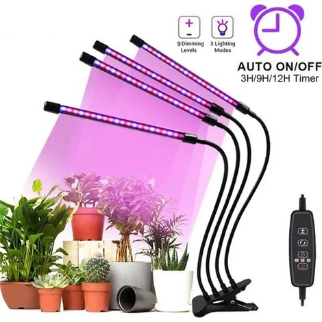 Lampe de croissance pour plantes d'intérieur - Version améliorée avec 80 ampoules LED à spectre complet et spectres rouge et bleu-AquaForge (1/5)