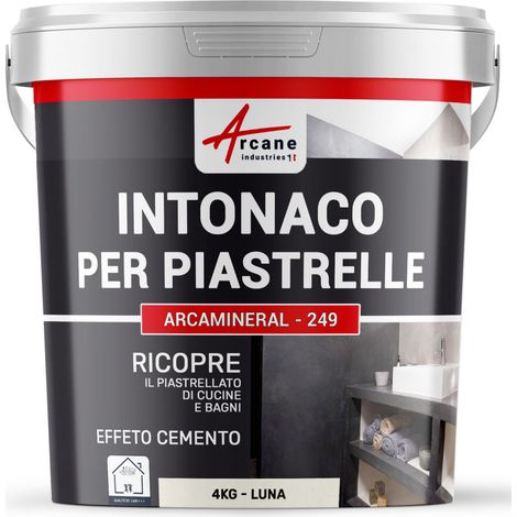 Intonaco per piastrelle del bagno e cucina, su pavimento e pareti - ARCAMINERAL - 4 kg (circa 2,6 m²) Luna - ARCANE INDUSTRIES