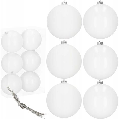 PALLINE PER ALBERO DI NATALE ADDOBBO 6 PZ NATALIZIE 10 CM SET INDESTRUTTIBILI APPENDINI