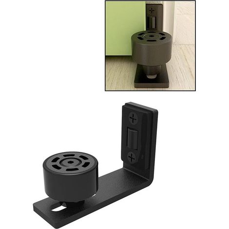 Sistema puerta corredera, Guía Guía suelo ajustable, Herrajes corredera, Guía ajustable, puertas correderas corredera, granero, Acero negro (1/5)