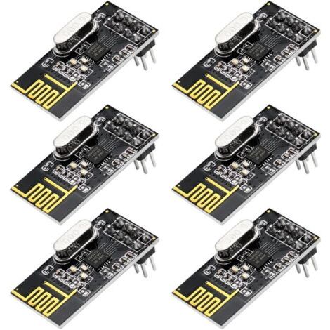 NRF24L01+ Pack of 6 2.4G Wireless Radio Transceiver Modules, RF PI ARM Wireless Radio Transceiver Module, Wireless Communication Module Upgrade, 200m