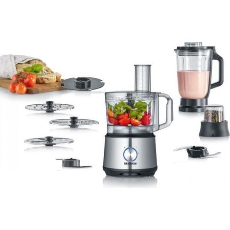 Robot SEVERIN KM3892 Multifonctions - 1200 W - Inox et noir - Blender 1,5 L - 2 Vitesses + Pulse (1/5)